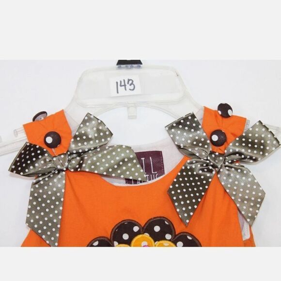 LIL CACTUS Thanksgiving, Gobble, Turkey, Girls Dress /Jumper SIZE 6-12M - Picture 3 of 7